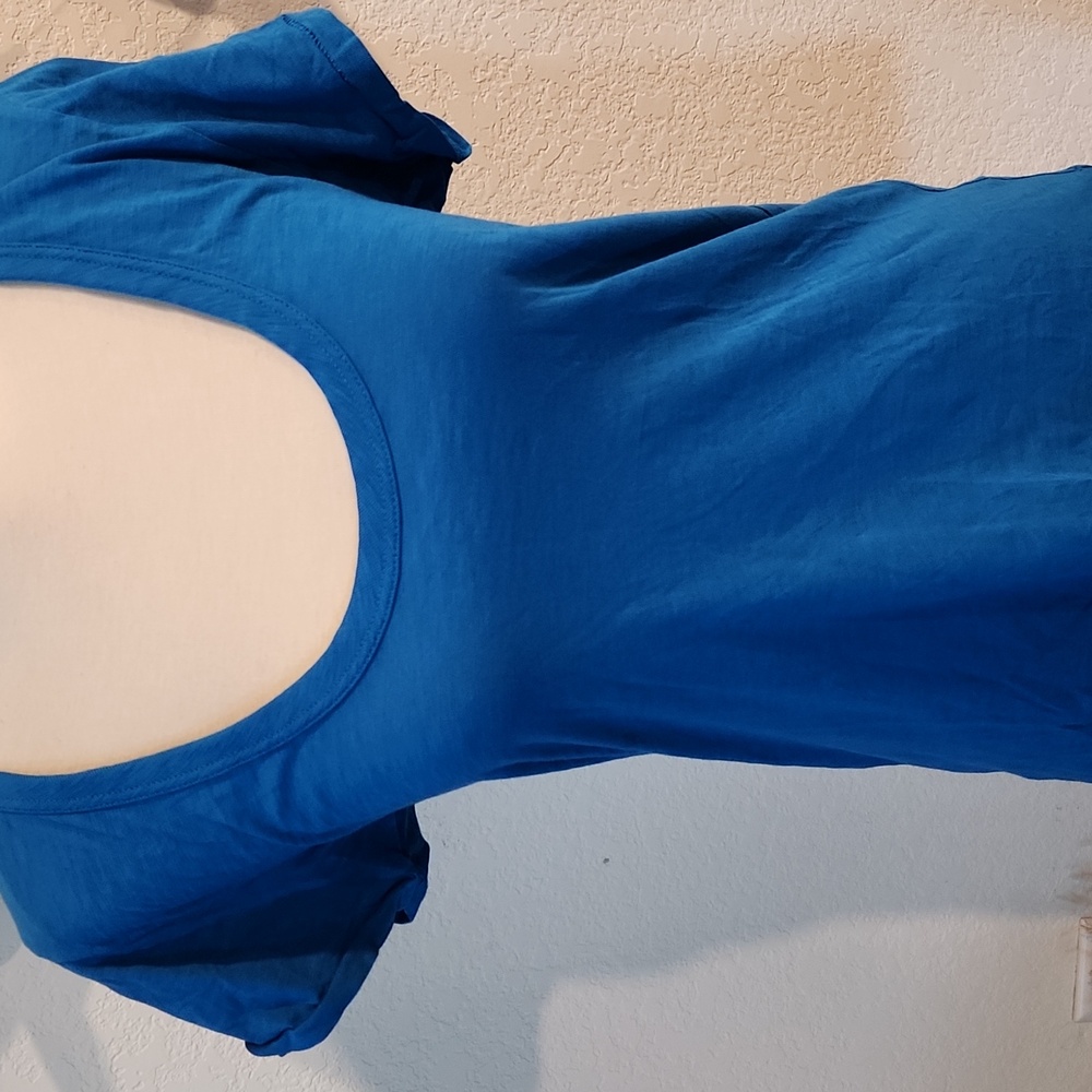 rag & bone Pima Cotton Vibrant Blue Short Sleeve Tee - Picture 2 of 7